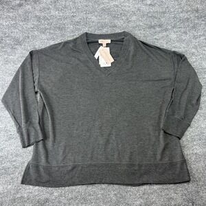 PHILOSOPHY Women's Sweater GRAY, Size 2XLT, V Neck, Long Sleeve. New With Tags